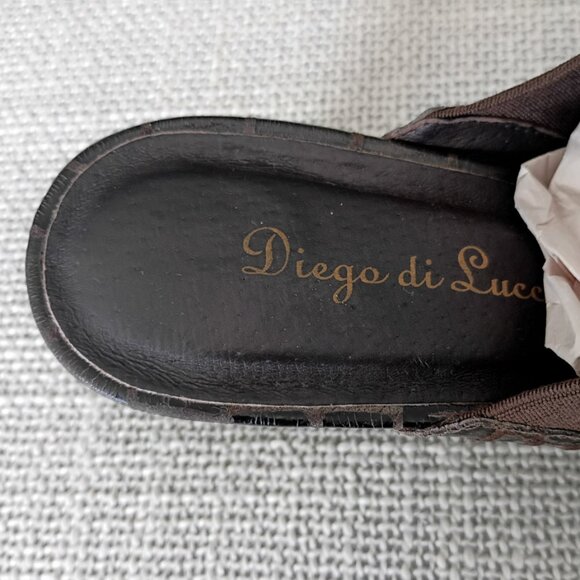 Diego di Lucca Monica Brown Leather Square Toe Mules Women’s Size 9.5 - Picture 5 of 9